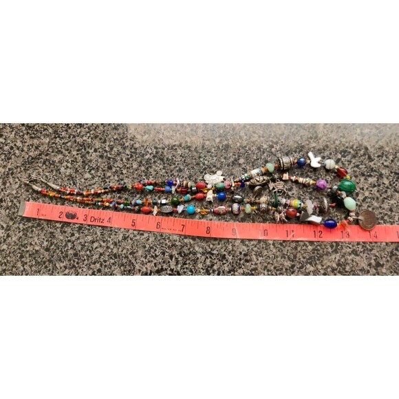 2 Strand Native American Fetish Treasure Necklace Bead Stone Figures IndianPenny - Picture 10 of 11